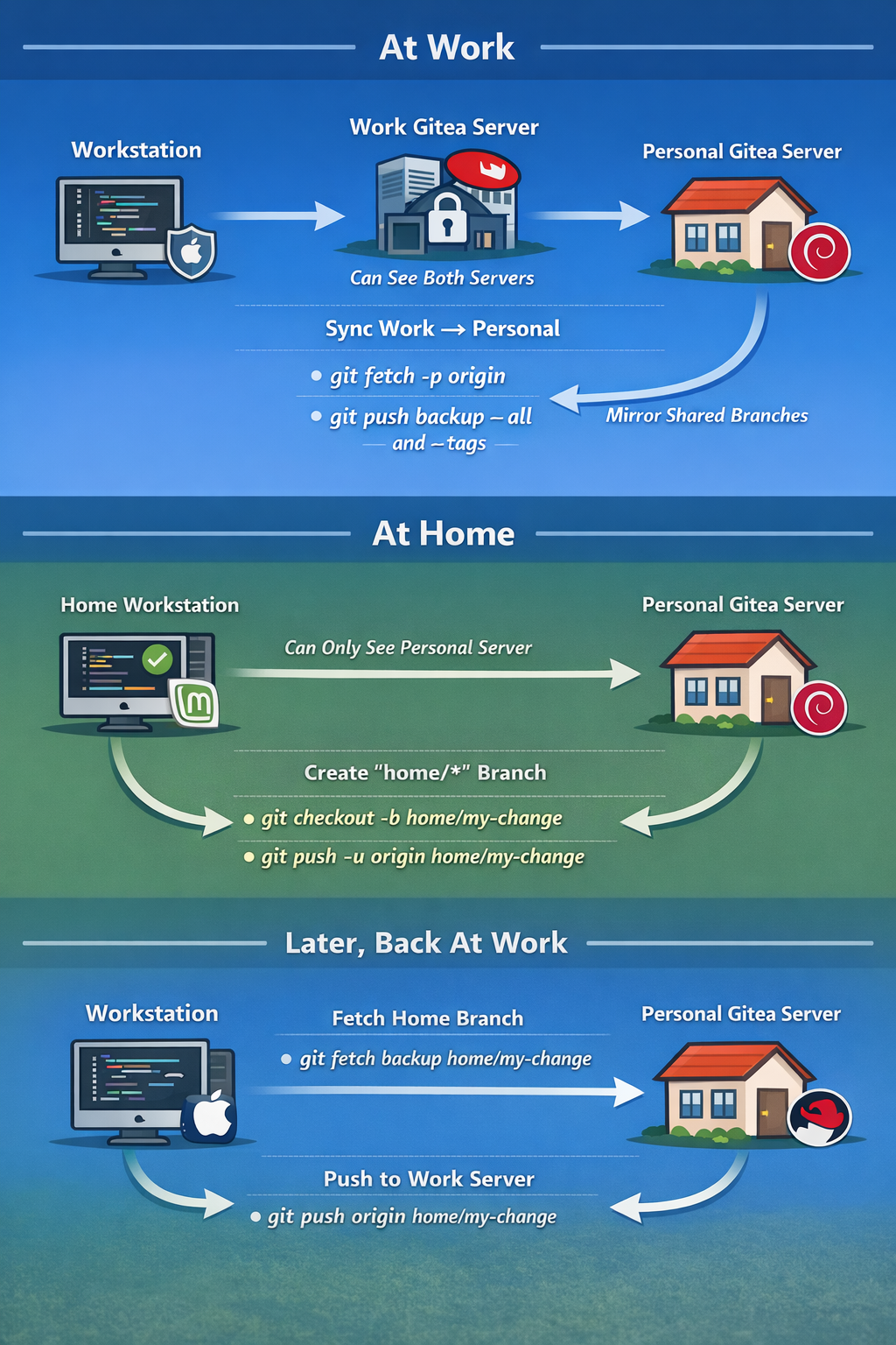 Gitea sync workflow