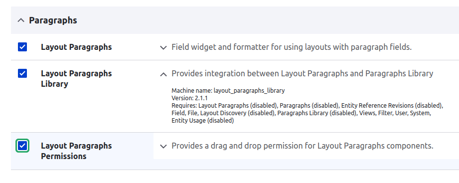 Layout Paragraph Install