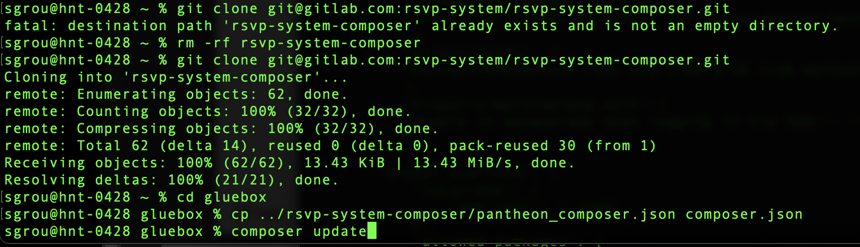 Apply Pantheon Composer from RSVP System