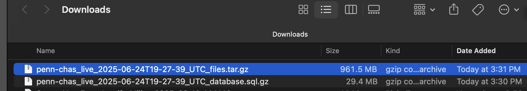 Pantheon Download Files