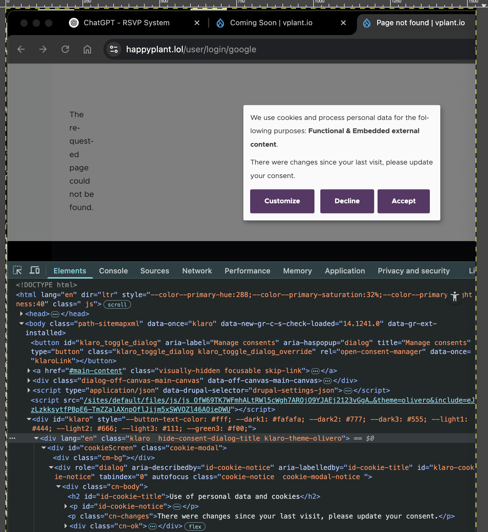 Consent Planning Modal