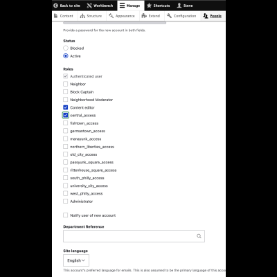 Role Access Layout